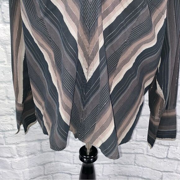 Quizz woman stretch hook front stripe Longsleeve blouse sz 20 women - Picture 2 of 13